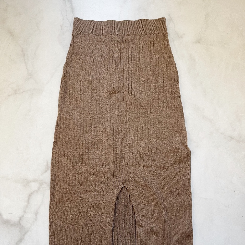 Free People Midi Sweater Skirt in Light Brown - Size XS